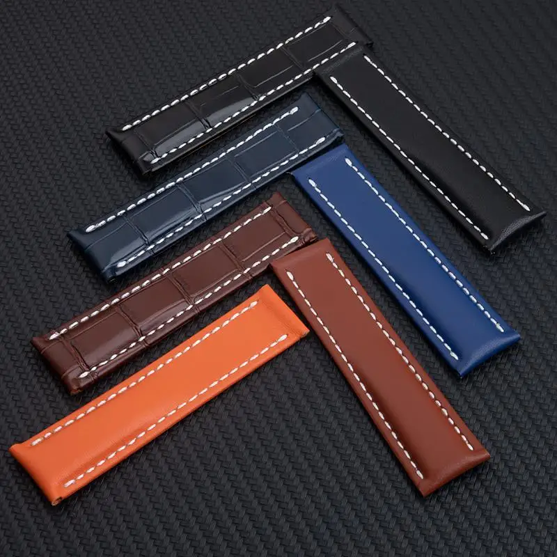 Ремешок TINTAG из мягкой кожи под крокодиловую кожу для наручных часов 22 мм 24