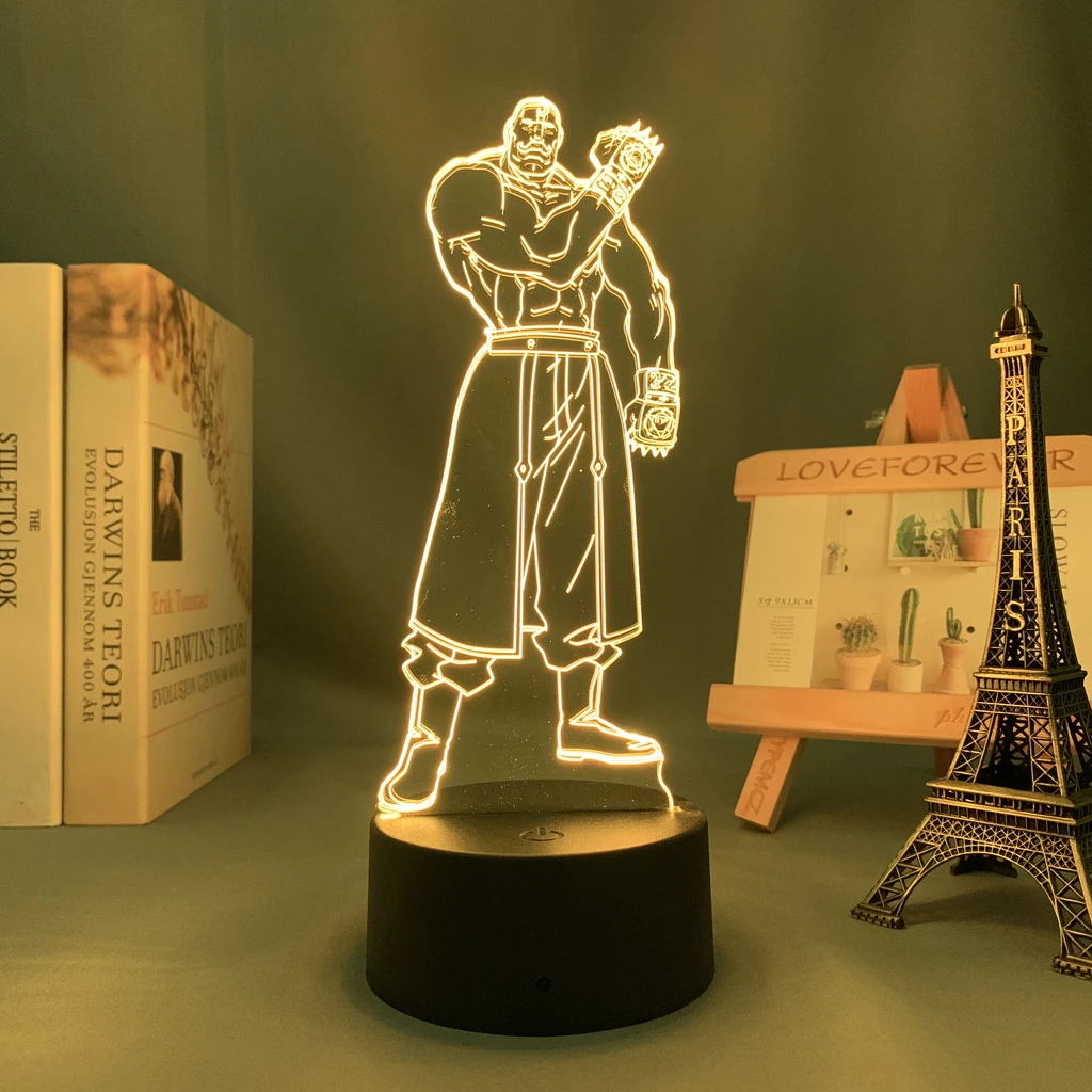 

Anime Led Light Fullmetal Alchemist Alex Louis Armstrong for Bedroom Decor Brithday Gift Manga 3d Lamp The Strong Arm Alchemist