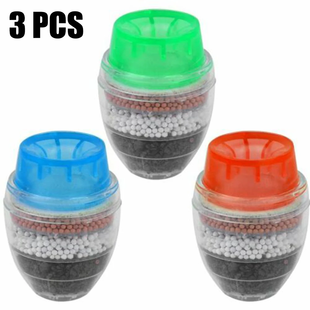 

3pcs Faucet Filter Soft Rubber Filter Purifier Remove Sand Suspended Solids Impurities Peculiar Smell Prevents Water Leakage