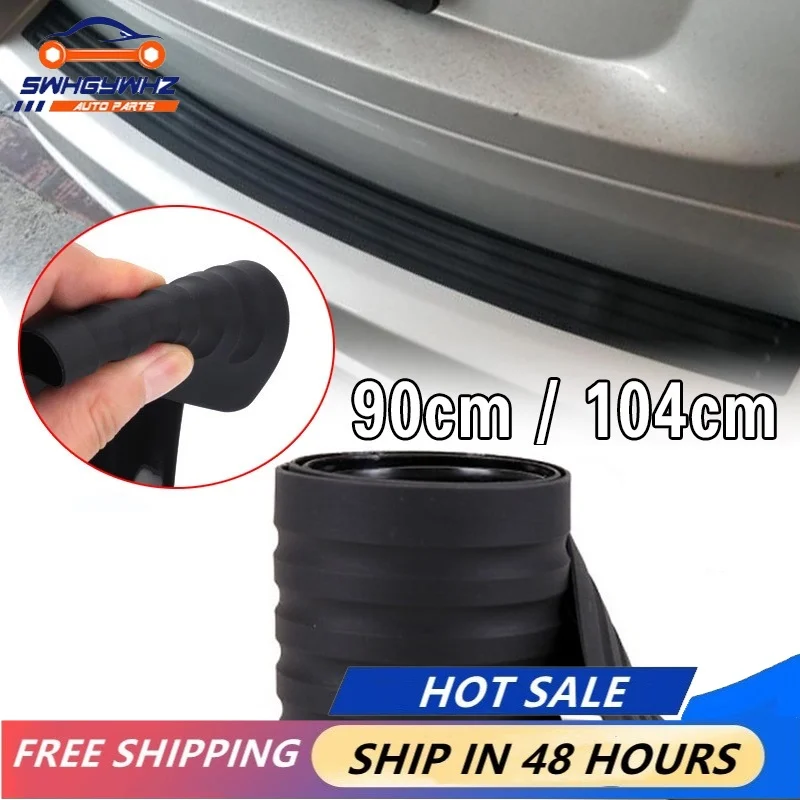 

Rear Bumper Protector Guard Universal Black Rubber Scratch-Resistant Trunk Door Entry Guards Accessory Trim Cover for SUV/Cars