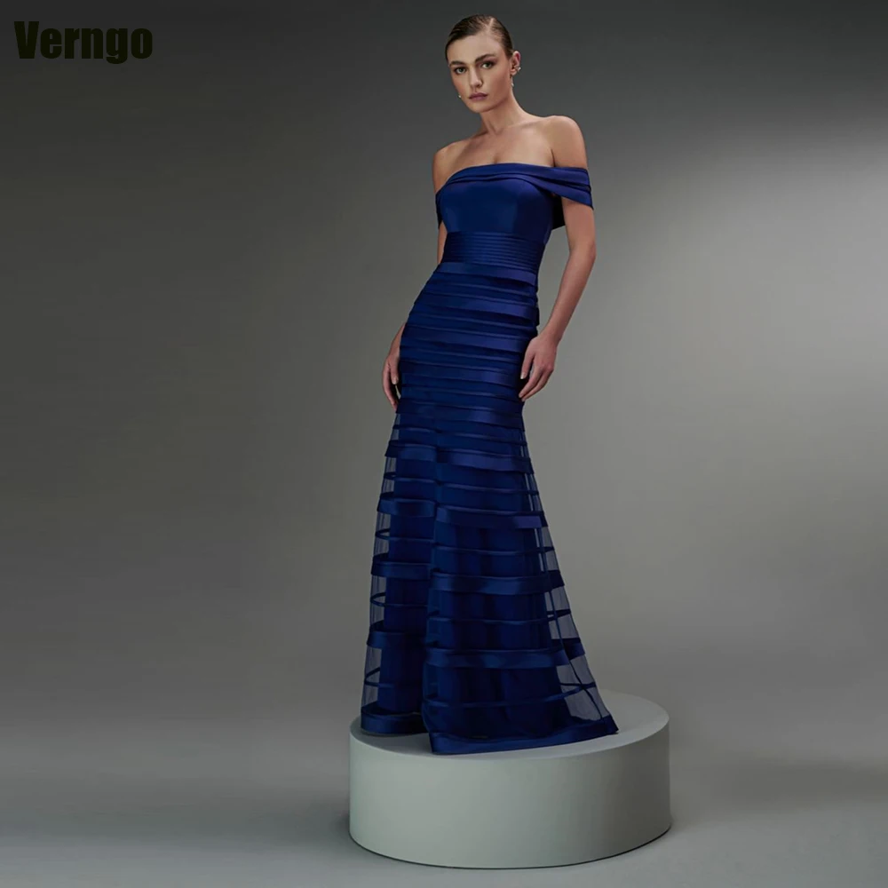 

.Verngo Mermaid Elegant Evening Party Dresses Off Shoulder Strapless Satin Prom Dress Formal Occasion Gown Robes De Soirée