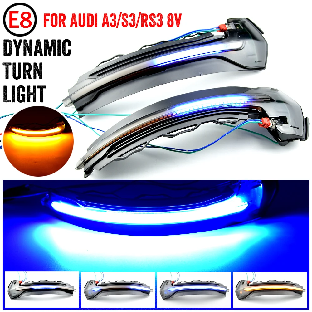 

2pcs for Audi A3 8V S3 RS3 Led Dynamic Turn Signal Light Sequential Side Mirror Indicator Blinker 2013 2014 2015 2016 2017 2018