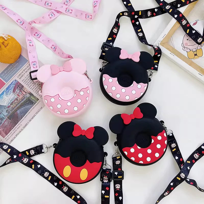 

Disney Cute Fidget Minnie Handbag Bags Cartoon Peripheral Mini Kawaii Coin Purse Shoulder Bag Squishy Children Toys Girls Gifts