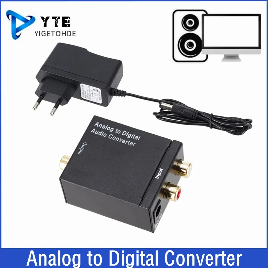 

Analog To Digital ADC Converter Optical Coax RCA Toslink Audio Sound Adapter SPDIF Adaptor For Apple TV For Xbox 360 DVD