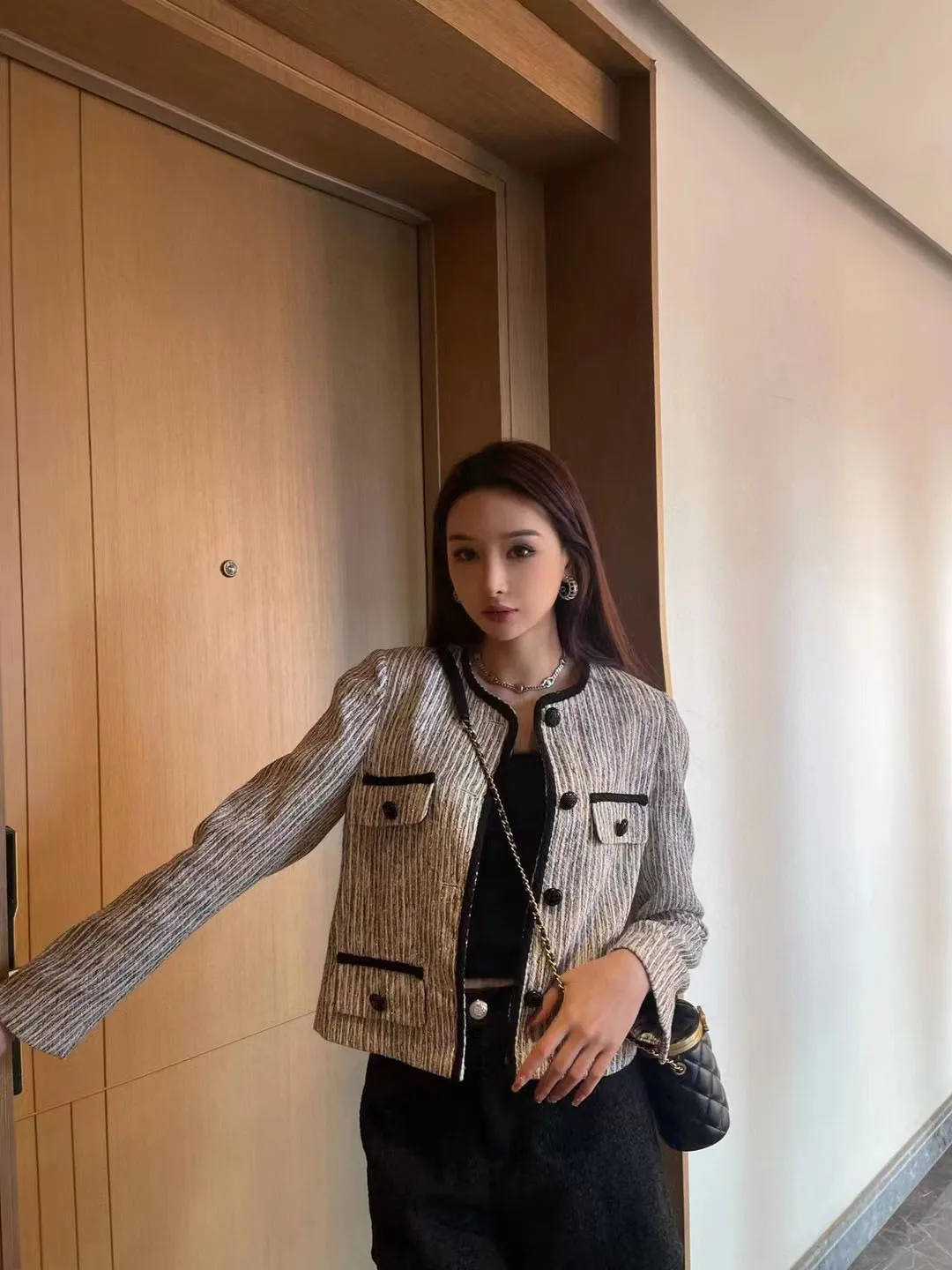 Модный корейский Тонкий облегающий короткий кардиган Новинка весна-осень 2022