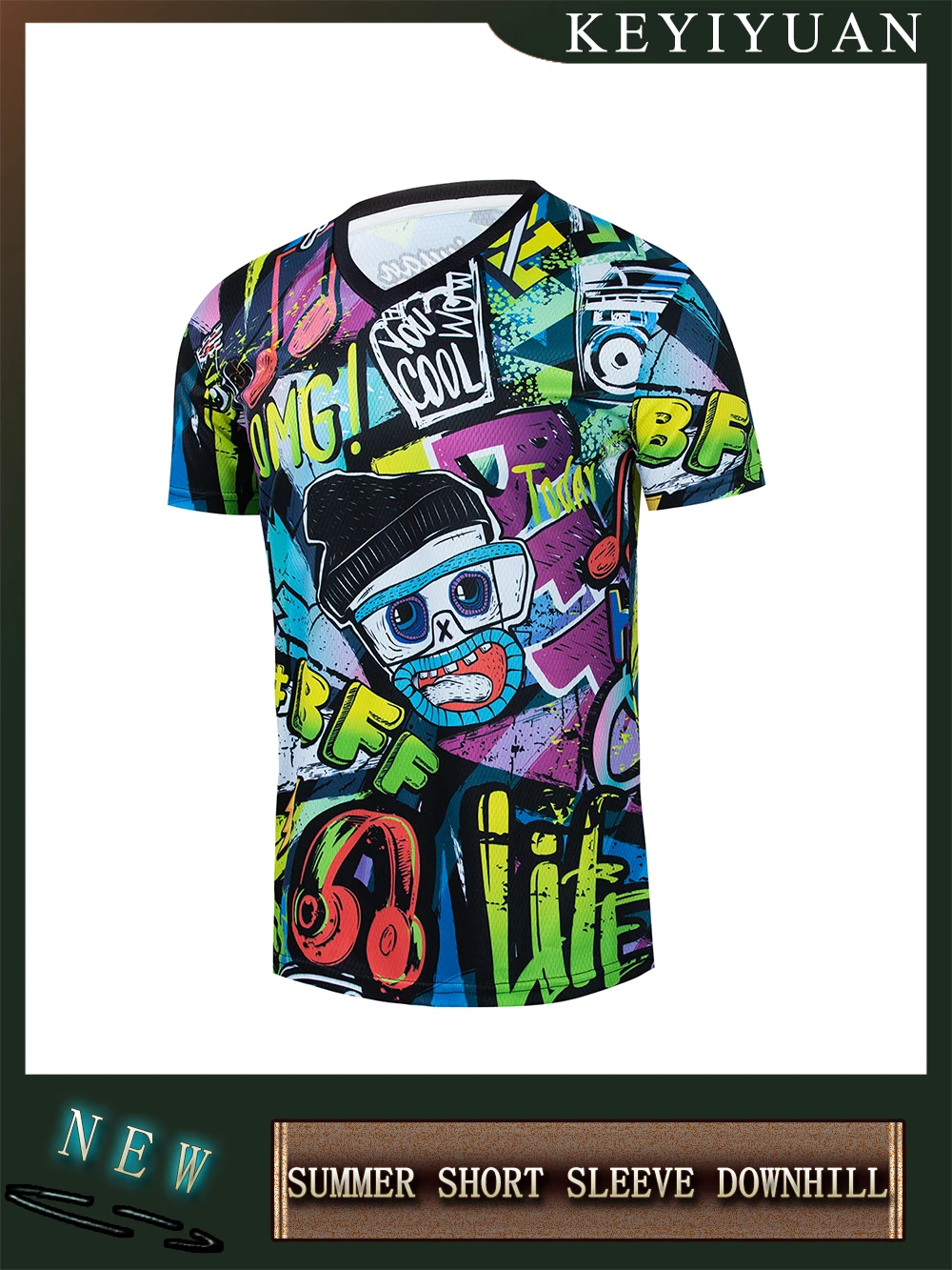 

KEYIYUAN Men Short Sleeve Bicycle Cycling Shirts Downhill T-shirt Mountain Bike Jersey Camiseta Enduro Mtb Bekleidung Herren