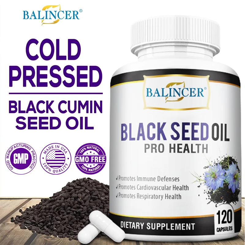 

Balincer Black Seed Oil Capsules Support Cardiovascular, Respiratory Health, Boost Immune Defense, Reduce Inflammation