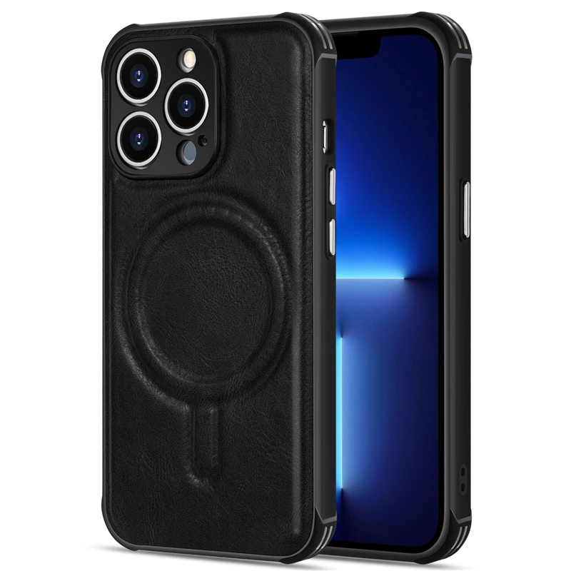 Роскошный Магнитный кожаный чехол Magsafe для iPhone 13 12 11 Pro Max iPhone13 Беспроводная
