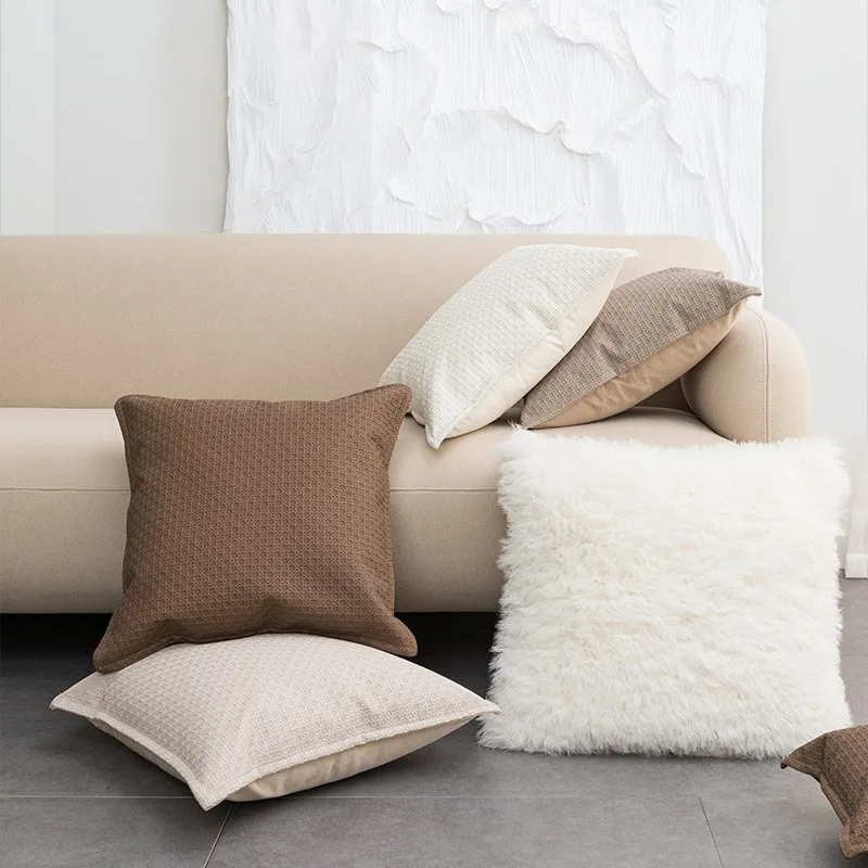

PU Leather Pillowcase Home Sofa Decor Pillowcase Cushion Cover Solid Color Pillow Case Living Room Decoration Chair Cushions