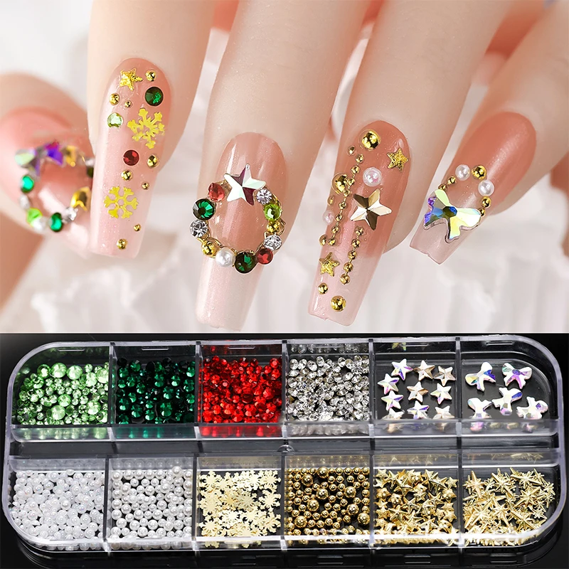 

Рождественские блестящие украшения для ногтей, искусственные драгоценные камни для ногтей, ювелирные изделия, искусственные аксессуары дл...