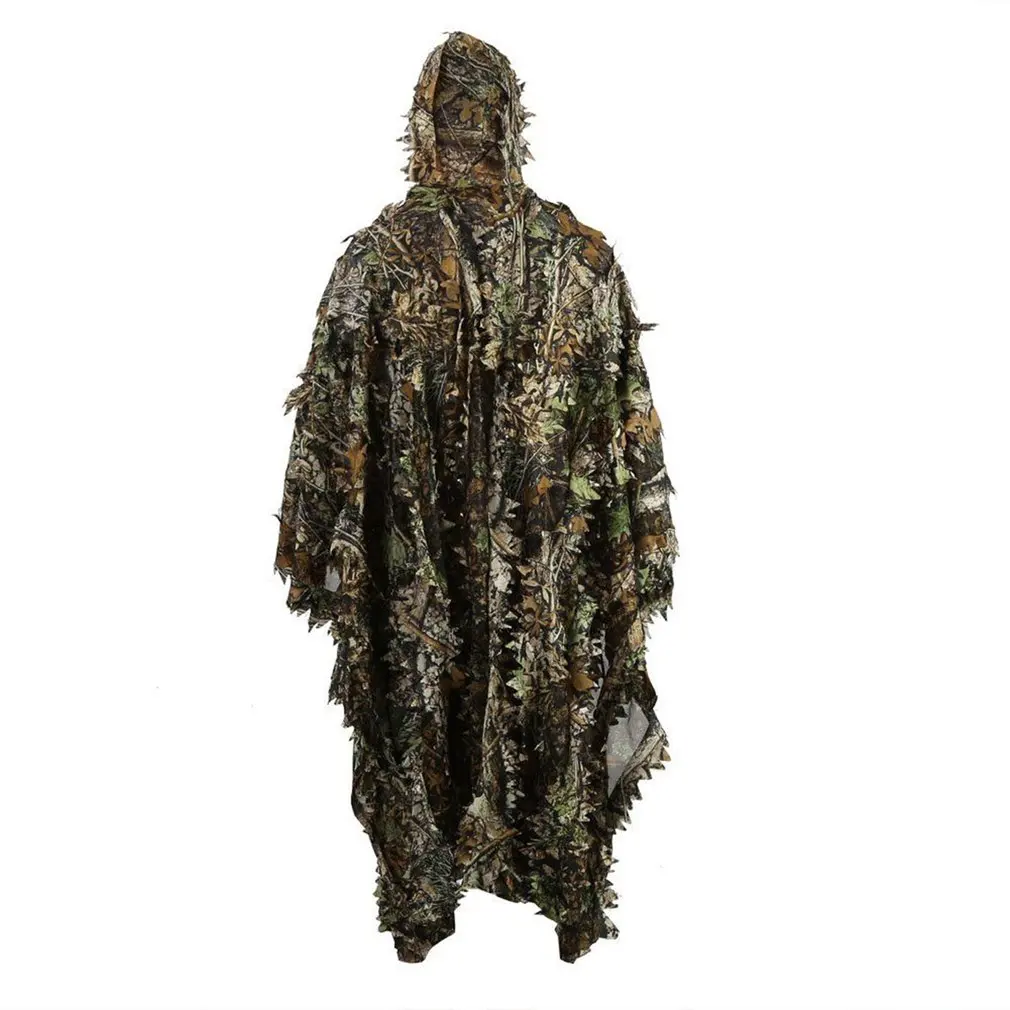 

Camo 3D Leaf cloak Yowie Ghillie Breathable Open Camouflage Poncho Outdoor Woodland Hunting Clothes