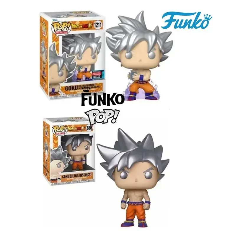 Funko Pop New Dragon Ball Goku (Ultra Instinct с Kamehamena) 1211 # 1232 Гоку 386 Фигурка Модель Игрушки ПВХ