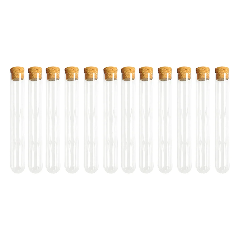 

TOYANDONA 25pcs Test Tubes Clear Round Bottom Tube with Wood Cork Stoppers for Scientific Experiments DIY Craft Laboratory