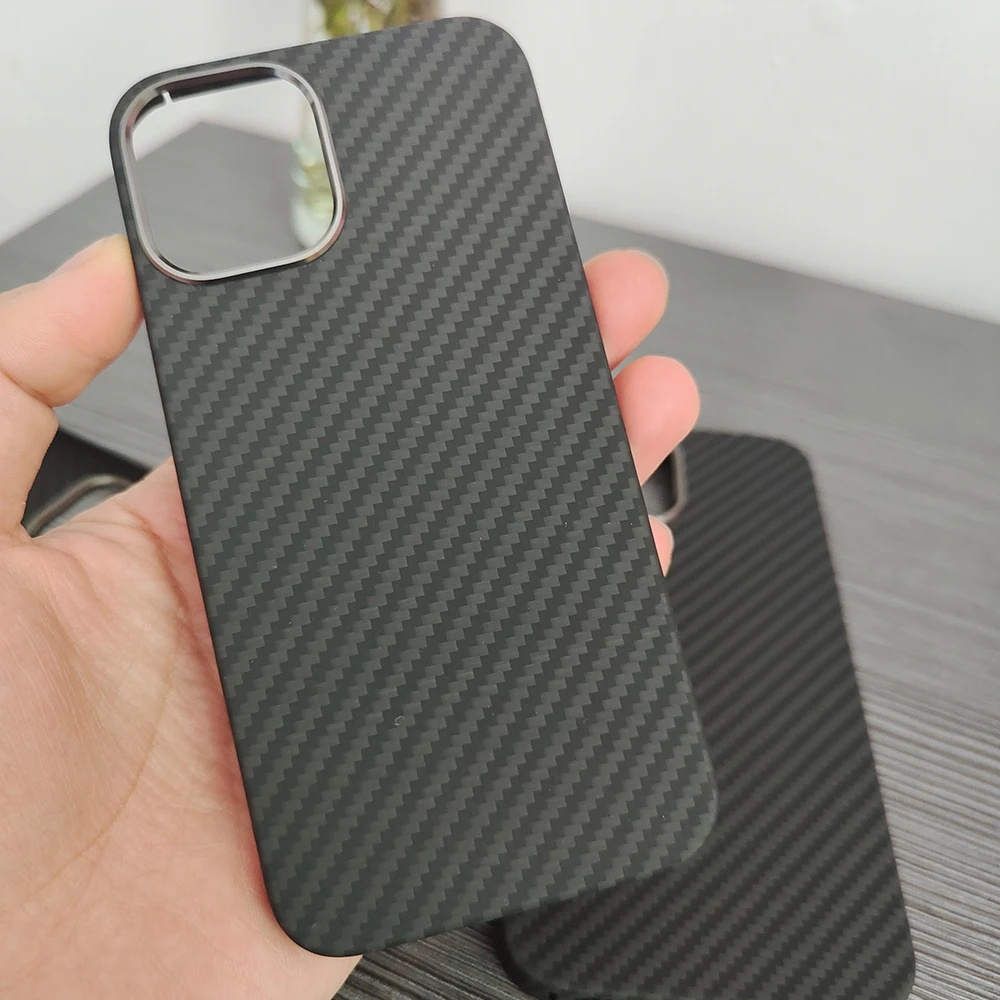 

Pure Carbon Fiber Phone Case for iPhone 12 Pro Max 12Pro Ultra Thin Aramid Fiber Phone Cover 12Promax 12 Mini Shell Metal Ring