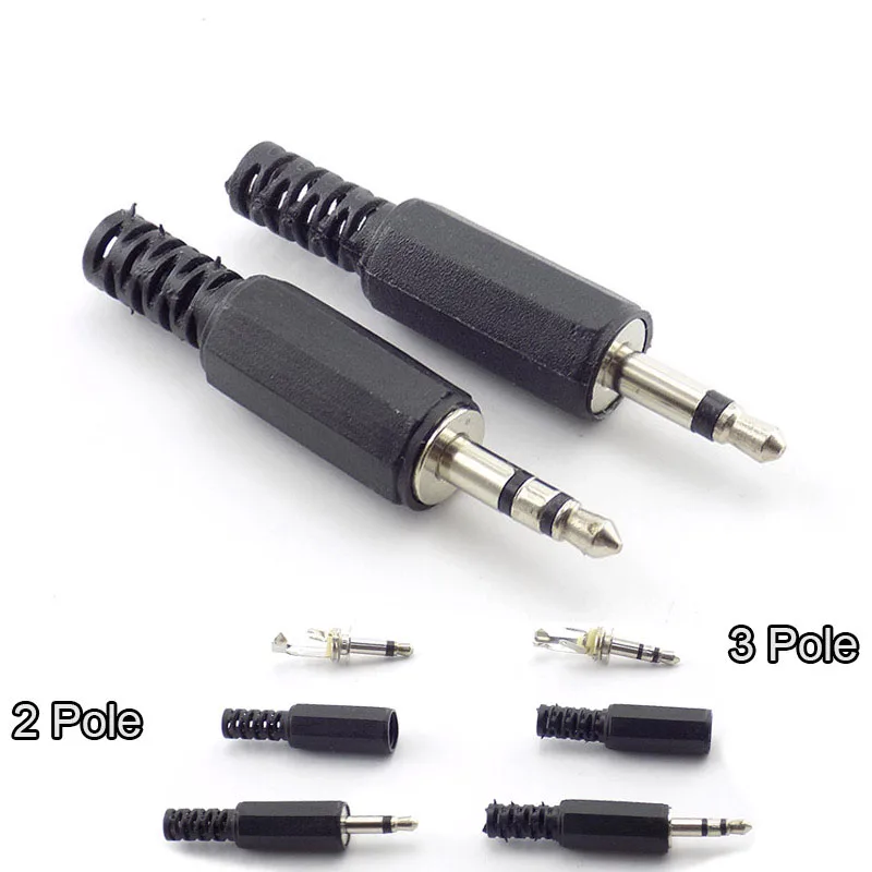 

5/10pcs 3.5mm 2/3 Pole mono Audio Connectors Jack Plug Headphone Male Adapter 3.5mm jack plug 3.5 Male Plug Wire Terminals H10