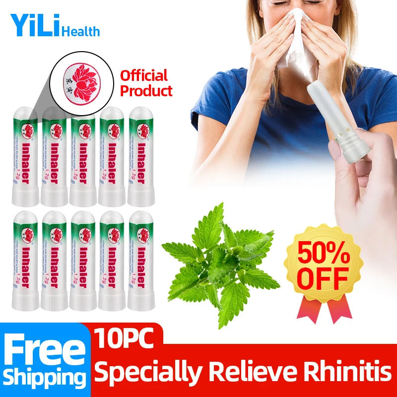 

10pcs Allergy Rhinitis Thailand Nasal Inhaler Herbal Sinusitis Mint Cream elief Runny Nose Congestion Refreshing Artifact