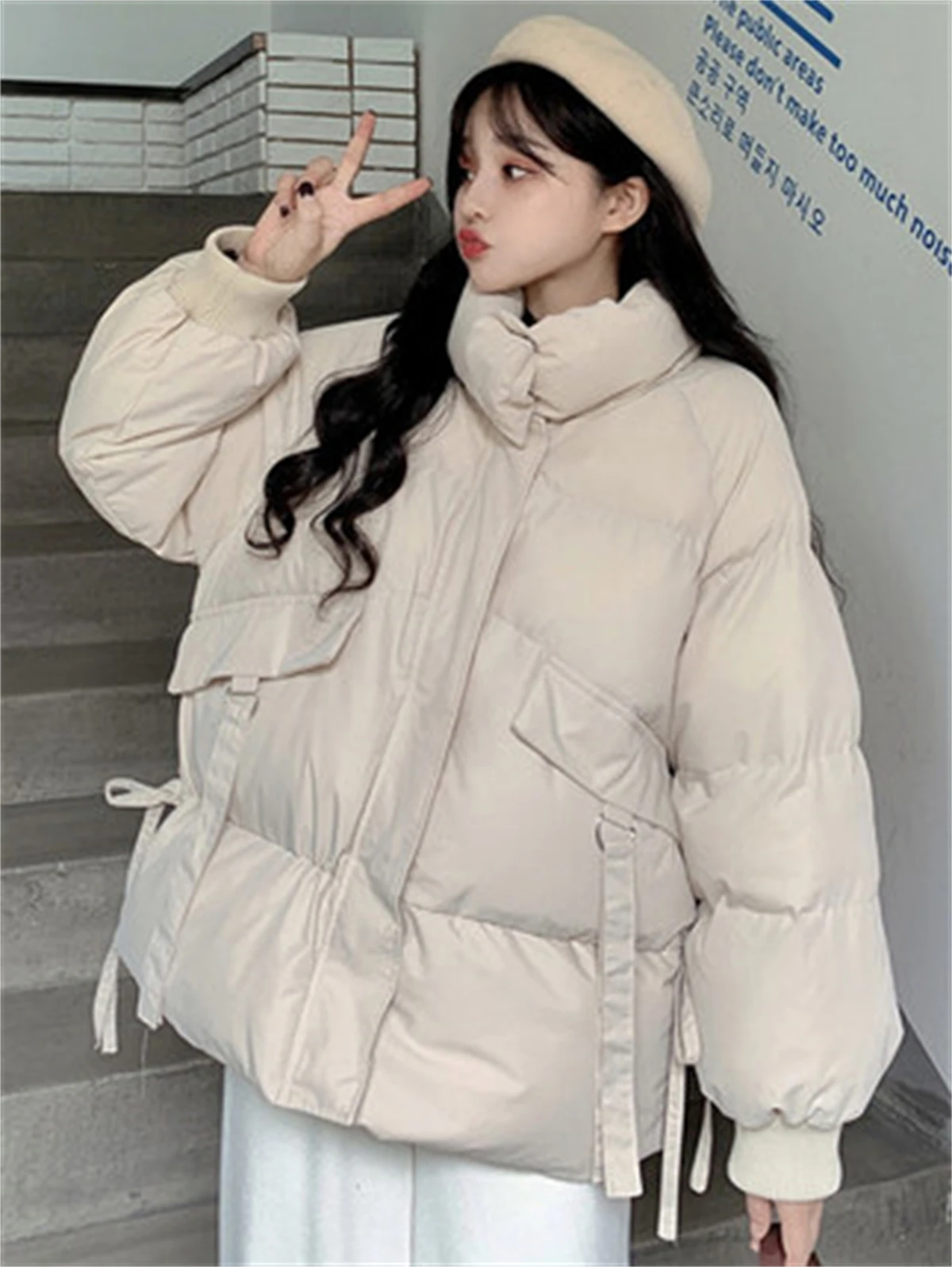 Down Cotton-Padded Clothes For Girls In Winter, Cotton-Padded Jacket 2023, New Type, Middle And High School Students, Thickened