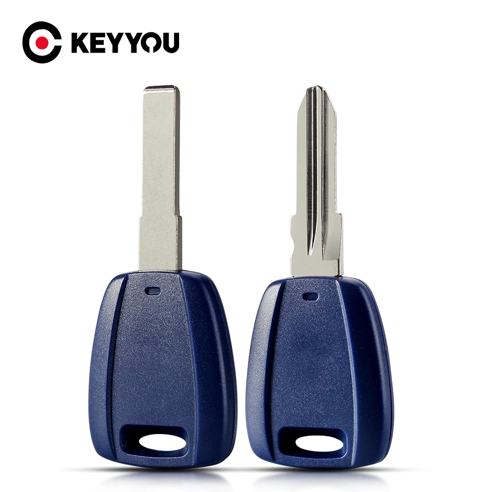 

Dandkey Transponder Chip Key Car Key Shell Blue Case For Fiat 500 Ducato SIP22/GT15R Blade No Blade