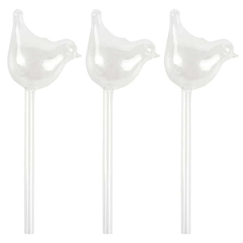 

New-9 Pack Plant Waterer Self Watering Globes, Bird Shape Hand Blown Clear Glass Aqua Bulbs