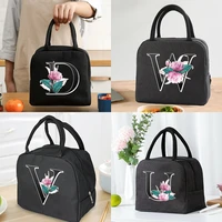 insulated lunch bag zipper cooler tote thermal bag lunch box canvas food picnic lunch bags for work handbag whitemarble pattern