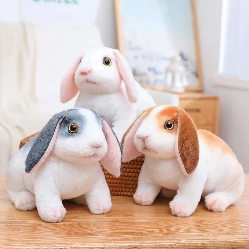 

20/30cm Cute Simulation Lop-eared Rabbit Toy Stuffed Lovely Lifelike Animal Bunny Plush Doll For Children Soft Peluche Nice Gift