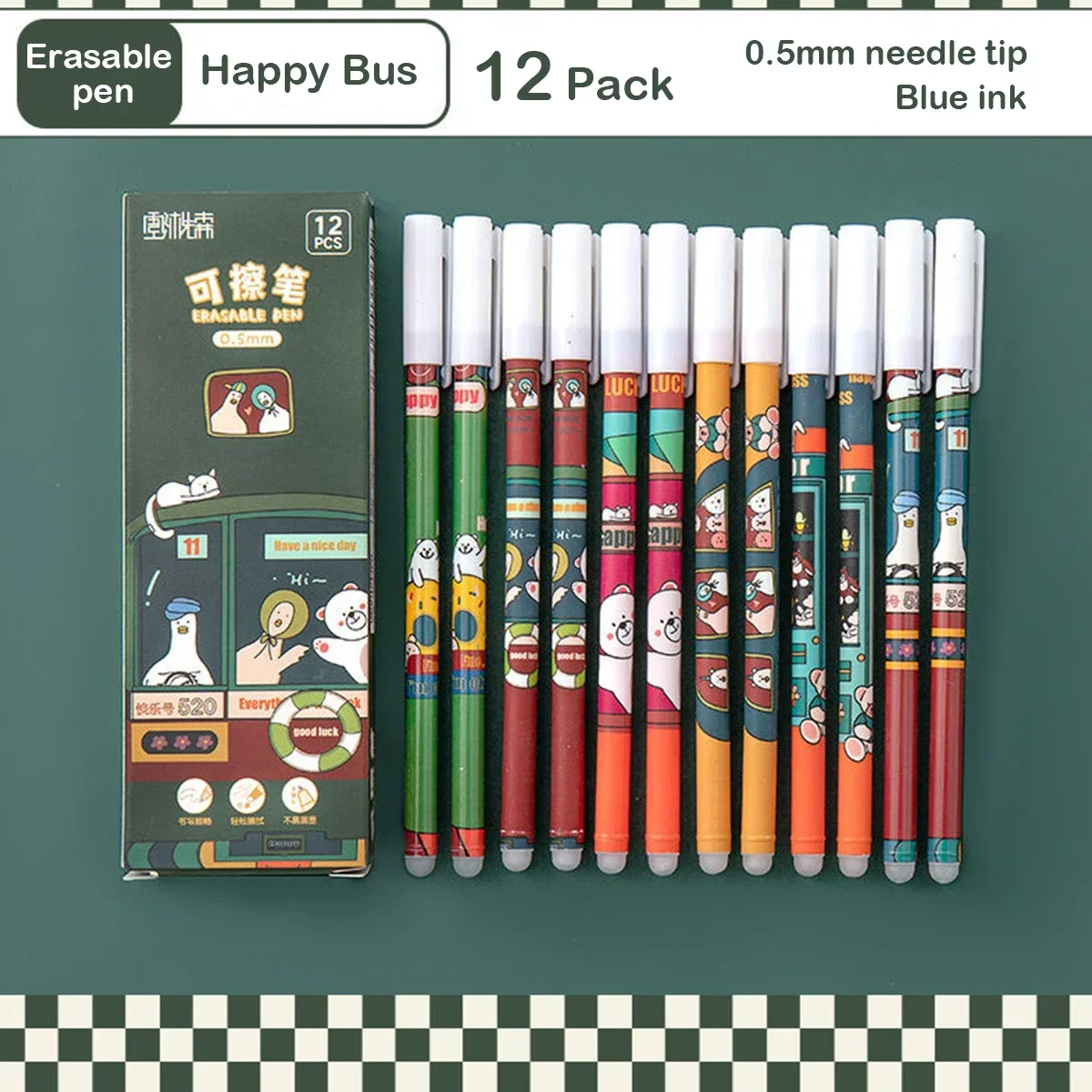 

Гелевые ручки с узорами, 0,5 мм, 12 шт.