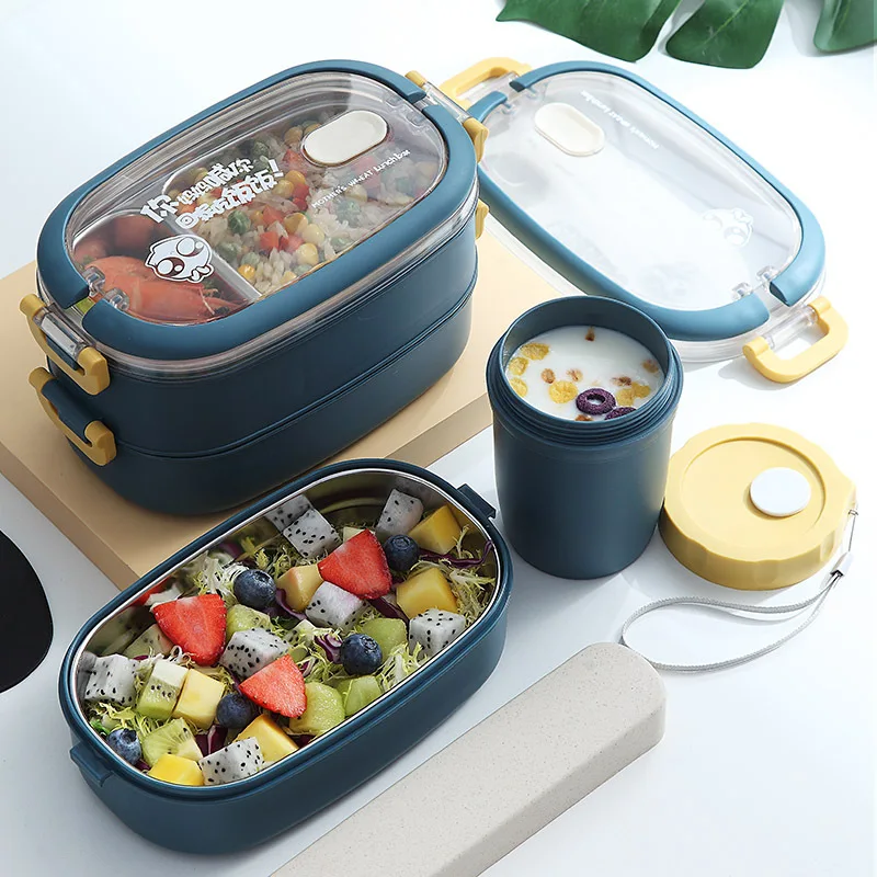 

Stainless steel insulated lunch box student multi-layer lunch box tableware lunch box food container storage breakfast box