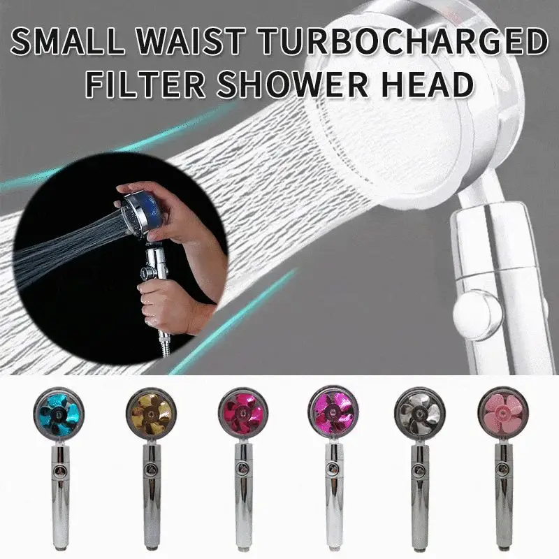 

Turbo Propeller Shower Head Water Saving High Preassure Flow Showerhead with Fan Extension Showerhead Rainfall Bathroom Accessor
