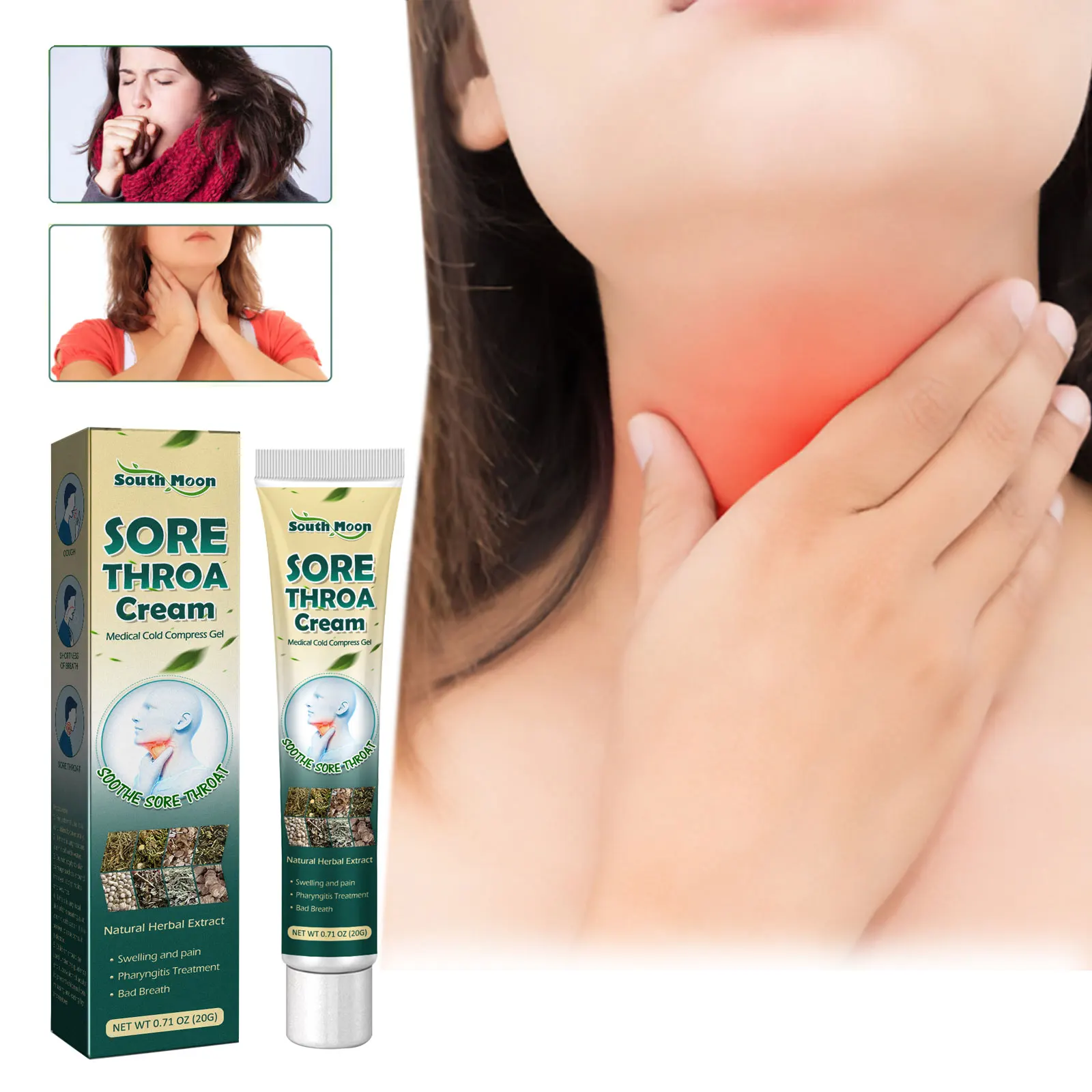 

Cough Relief Cream Sore Throat Pain Anti Itchy Dry Swelling Expectorant Mumps Tonsillitis Treatment Chronic Pharyngitis Ointment
