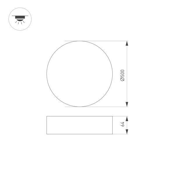 Потолочный светильник Arlight SP-Rondo-R500-50W Warm3000 034818 LED IP40 50 Вт 220-240 В 4750 lm 3000 K белый