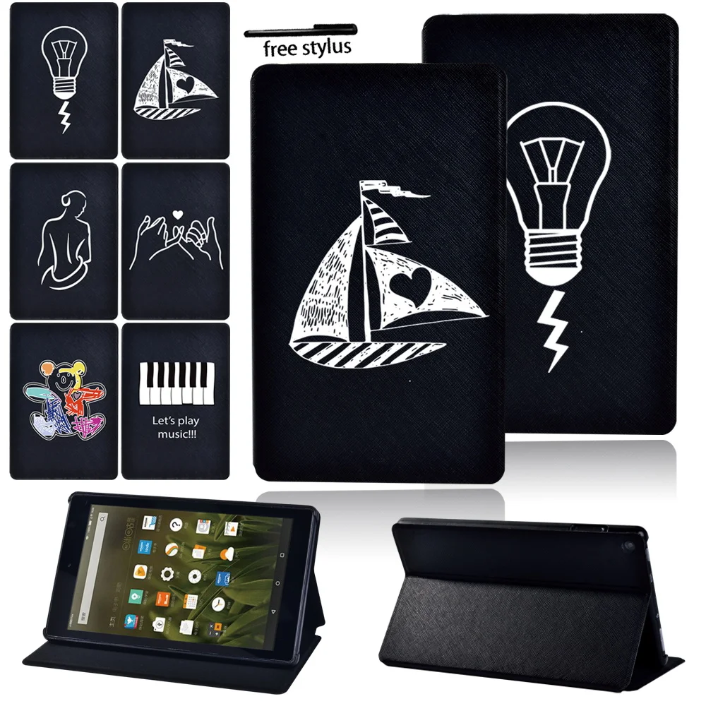 

Tablets Case for Amazon Fire HD 8/HD 8 Plus/Fire 7/HD 10 (11th gen 2021) Pu tablet Cover Leather Fold Stand Protective cases