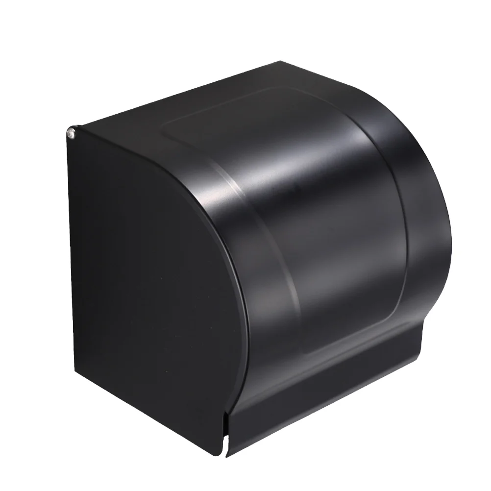 

Wall Mount Bathroom Roll Paper Box Paper Towel Dispenser Paper Tissue Container Tissue Box Holder (Black)