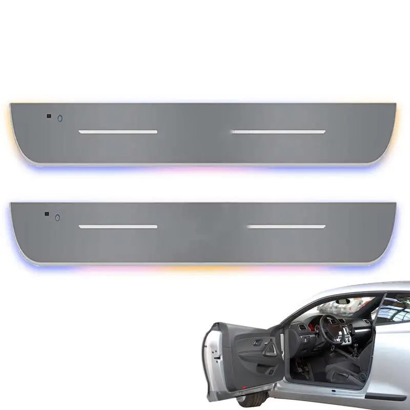 

Car LED Door Sill Atmosphere Lights 4Pcs Car Door Sill Plate LED Lights Strip Kit Wiring-Free LED Car Door Light Welcome Courtes