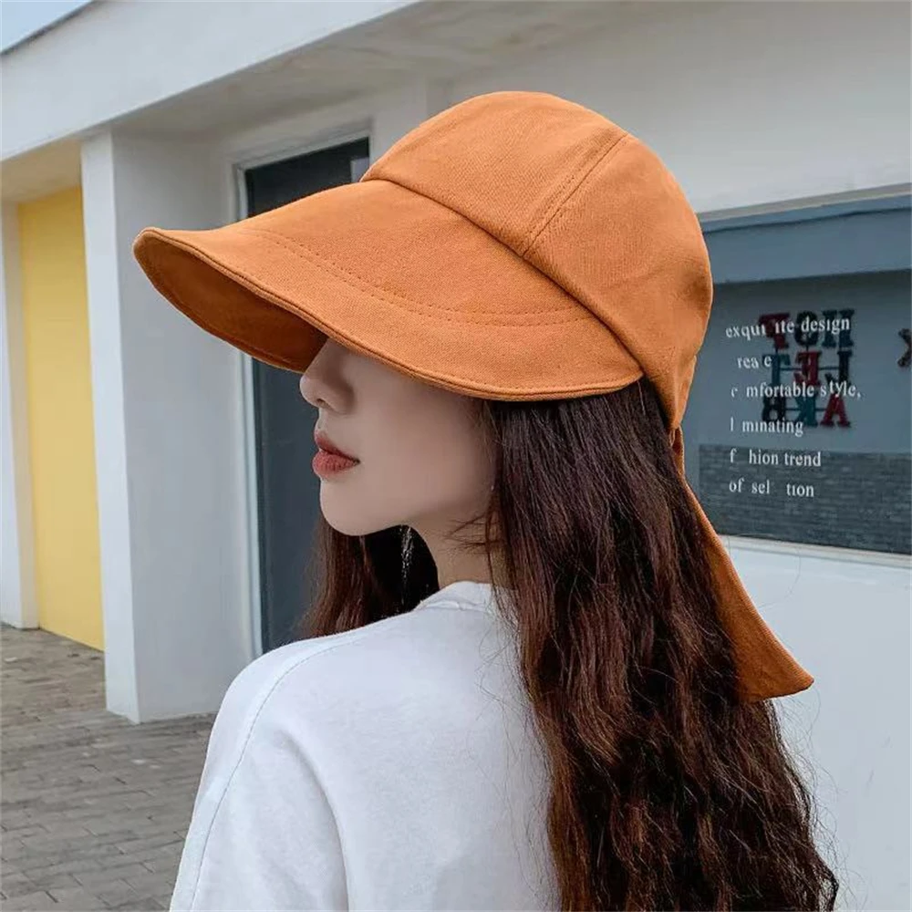 

Sombreros Para Mujer Para El Sol Cloth Breathable Sunhat Trendy Solid Color Beach Sun Cap Top Hats For Women