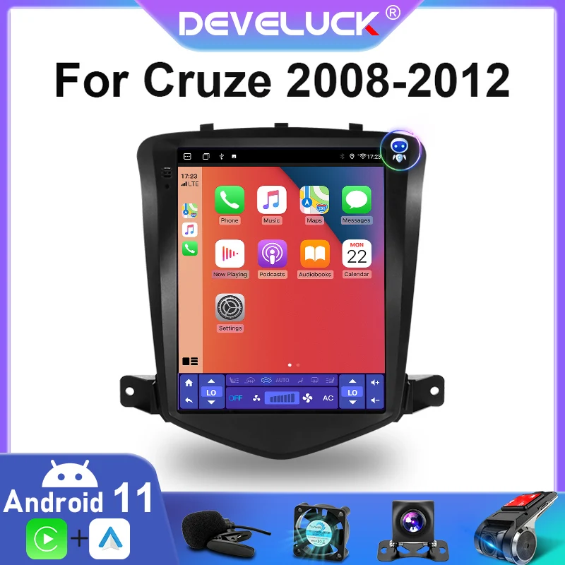Reproductor Multimedia con Android 11 y navegación GPS para Chevrolet Cruze, autorradio estéreo 2 Din con reproductor de vídeo, Carplay, IPS, DSP, RDS, WIFI, 2008-2012