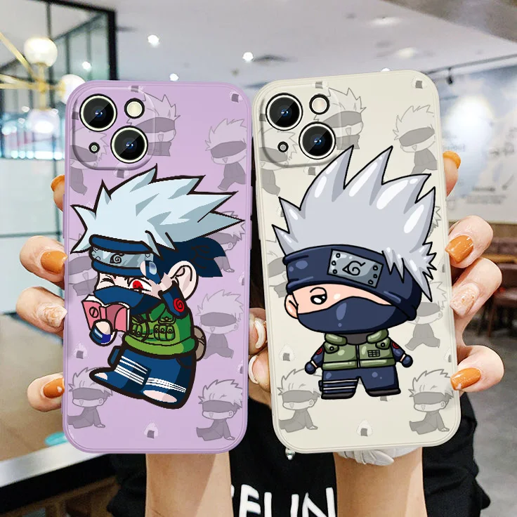 

Good looking Naruto Kakashi For Apple iPhone 12 13 Pro mini Pro Max X XR XS XS MAX SE 2020 Liquid Rope Cover Funda Phone Case
