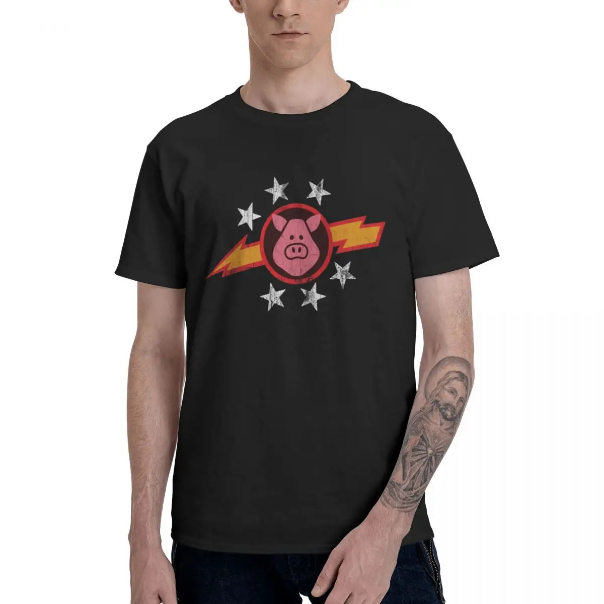 

Fashion Pigs In Space T-Shirts Pure Cotton Crewneck Men T-Shirt Short Sleeve PlNovelty Tees Hoodie EU Size