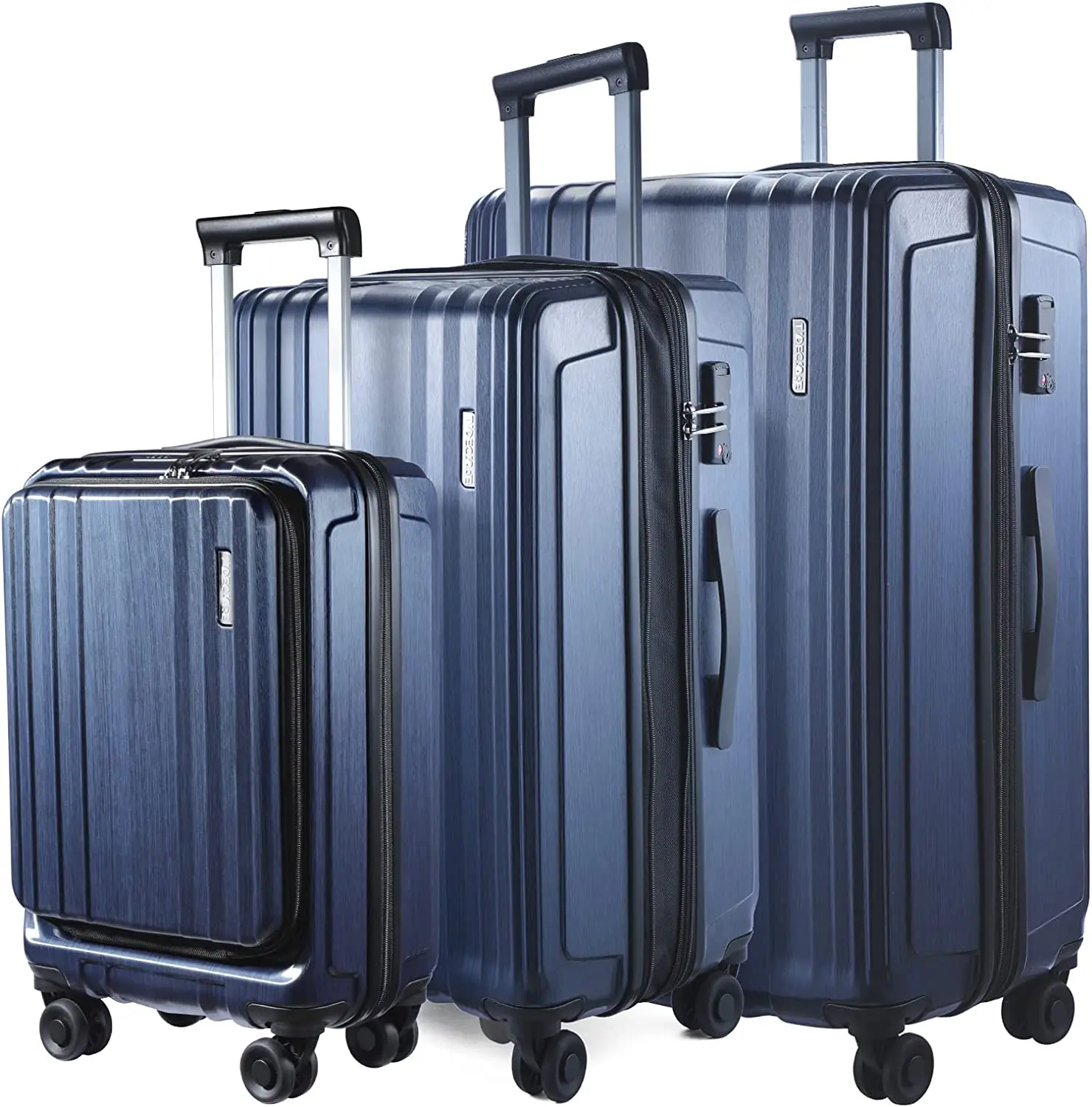 Set 3 Piece 20/24/28 Front Laptop Pocket&expandable Abs+pc L
