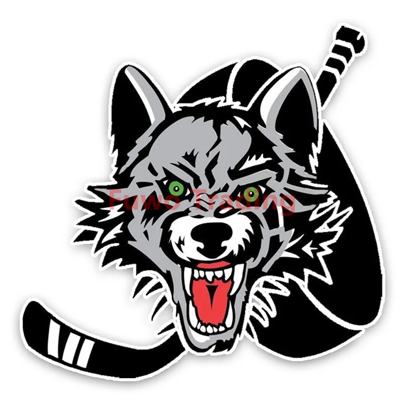 

Fuwo Trading Car Sticker Coolest Lovely Hockey Gray Wolf Head Cartoon Colored PVC Sticker Decoration PVC Best Selling Boutique