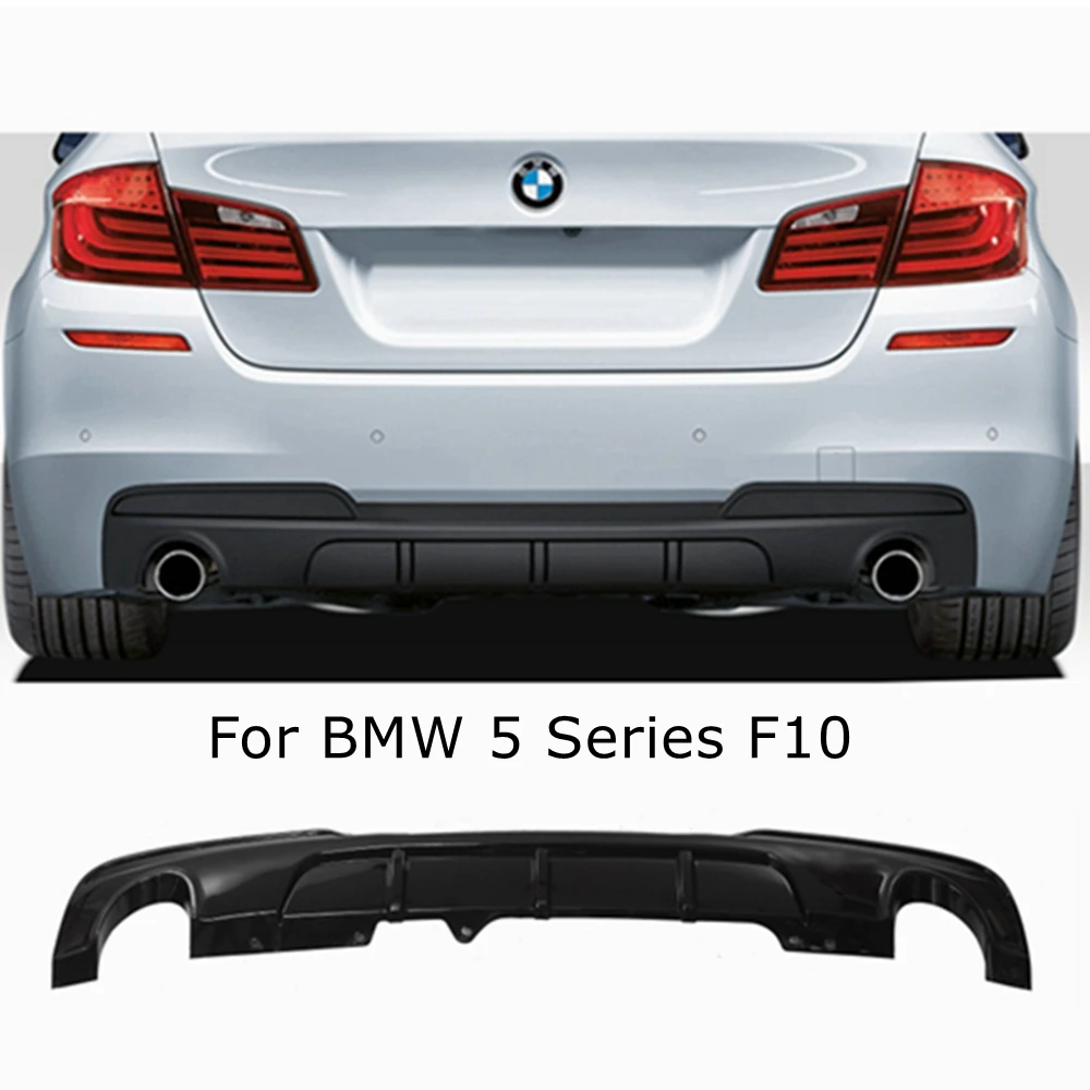 Для BMW 5 серии F10 M Sport M5 2011 2012 2013 2014 2015 2016 глянцевый черный задний бампер диффузор