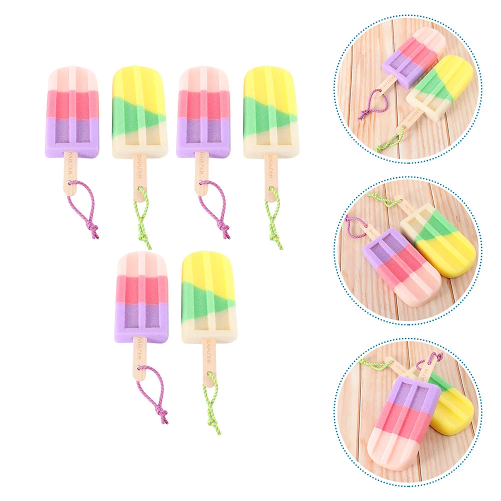 

Sponge Shower Bath Body Scrubber Loofah Exfoliating Pouf Brush Ice Cream Shaped Wash Sponges Skin Kids Soft Baby Ballbathing