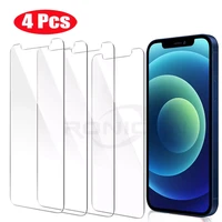 4pcs protective glass for iphone 11 12 pro max mini screen protector tempered glass for iphone 6 s 7 8 plus x xr xs max 5 5s se