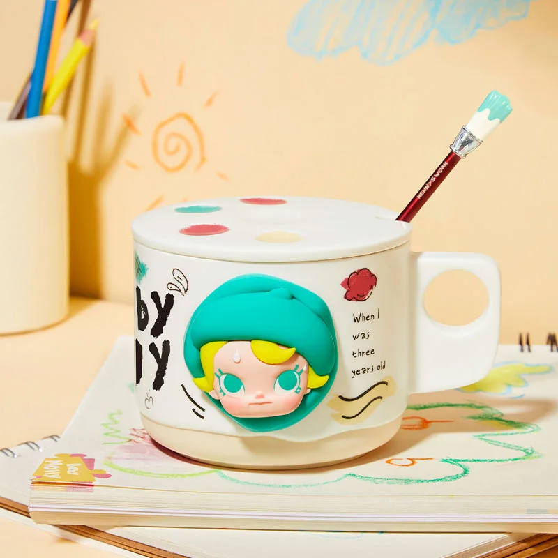Поп Март Стеклянная чашка для воды Dimoo Соломенная Labubu милая кружка Керамическая