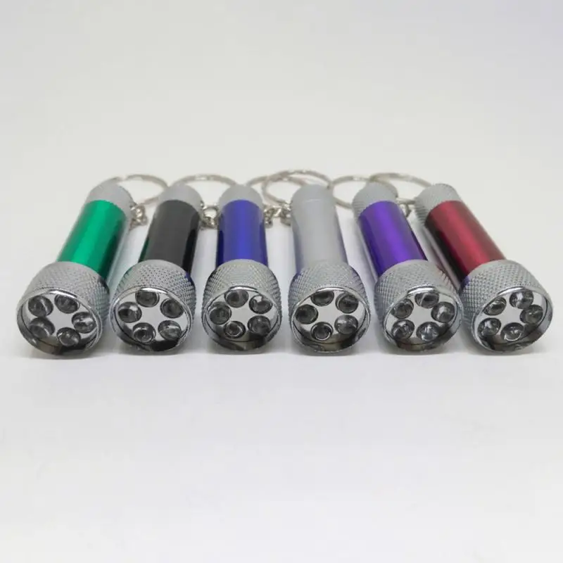 

Mini LED Flashlight Camping Outdoor Hiking Walking Portable Pocket Hand Torch With Key Ring Aluminum Alloy 5 LEDs Flashlight