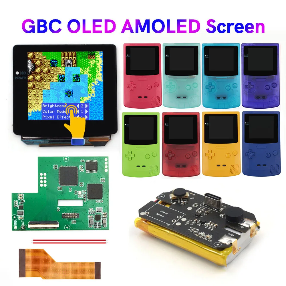 HISPEEDIDO GBC OLED ламинированный сенсорный экран с предварительно вырезанным цветным