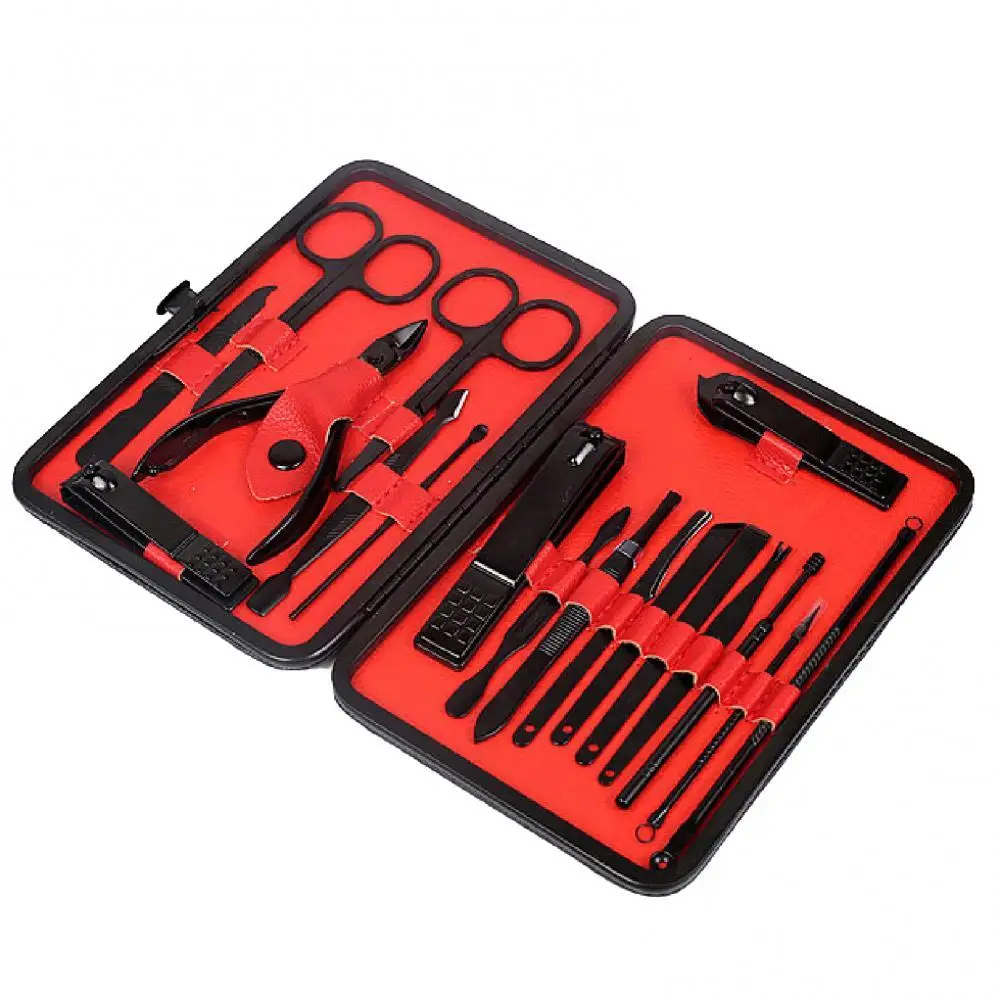 

Clippers & Trimmers 18Pcs Stainless Steel Nail Clipper Cutter File Ear Pick Manicure Pedicure Kit Nail Tools