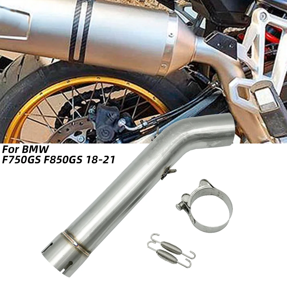 

REALZION 51mm Motorcycle Exhaust Middle Link Pipe Slip on Connect Tube For BMW F750GS F850GS ADV Adventure 2018 2019 2020 2021