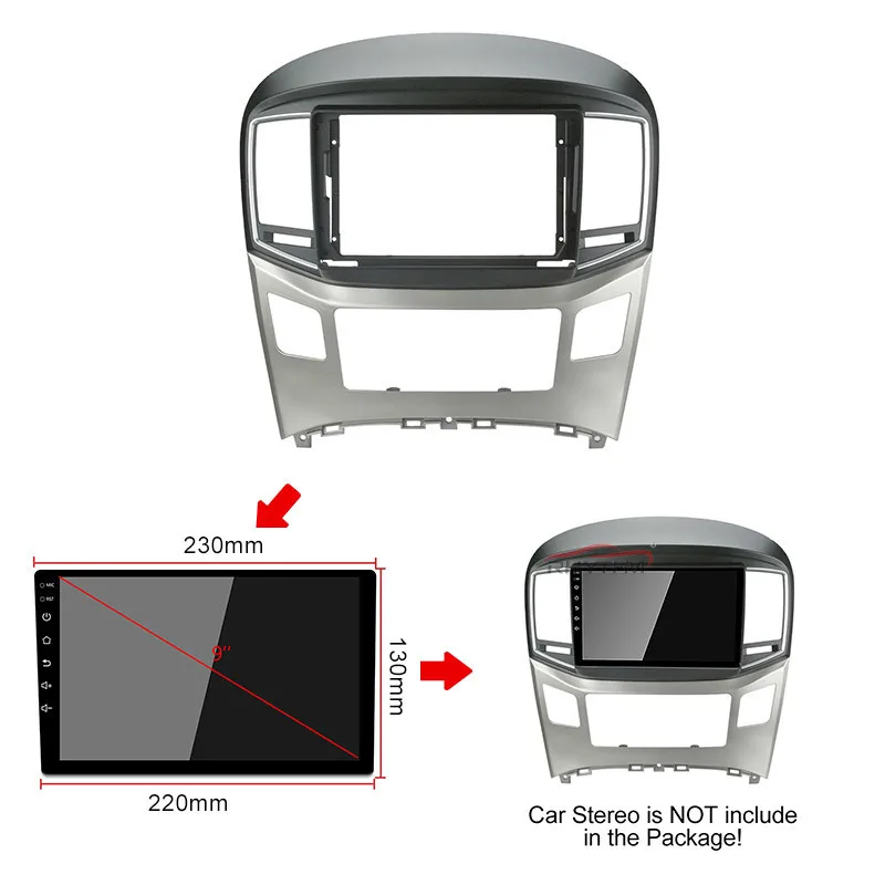 9-дюймовая Автомобильная облицовка для HYUNDAI Starex H1 2015-2018 двойная Din Облицовка dvd