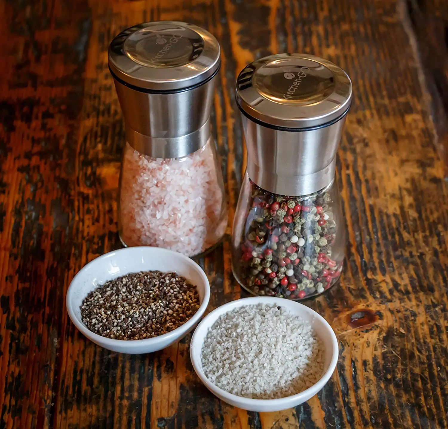 1pc stainless steel salt and pepper mill grinder spice herp glass muller hand mill grinding bottle kitchen gadgets glass tools free global shipping