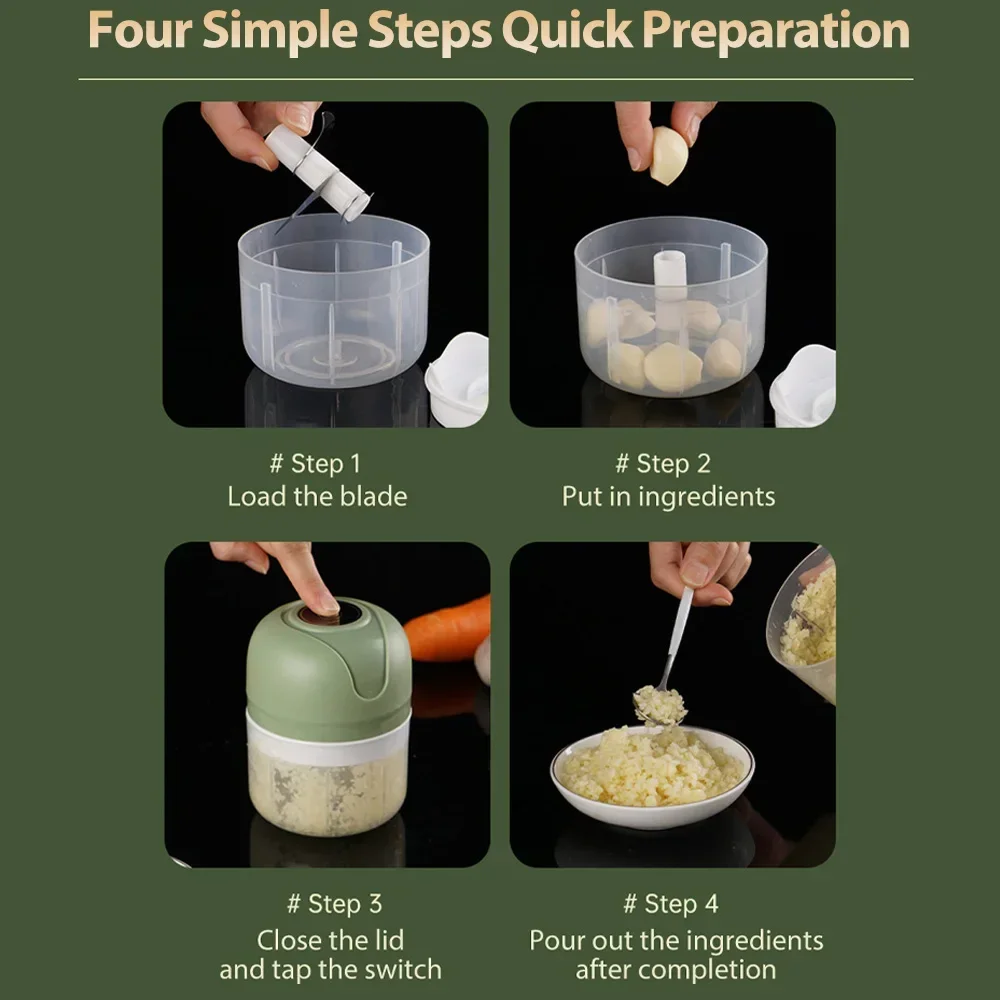 Электрическая давилка для чеснока мини-измельчитель овощей мясо чили машина